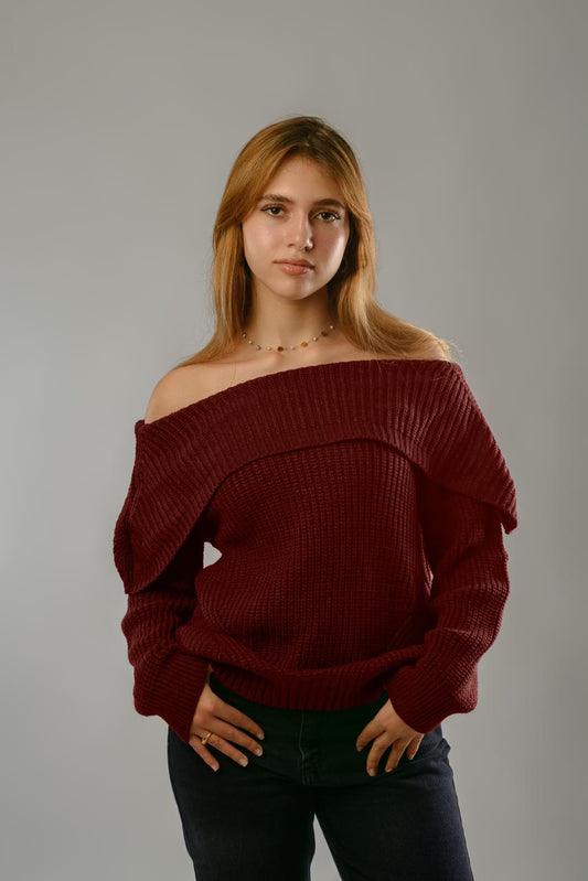 Burgundy offshoulder