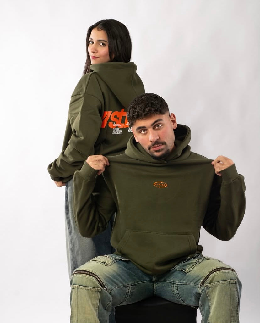 Olive //strk hoodie