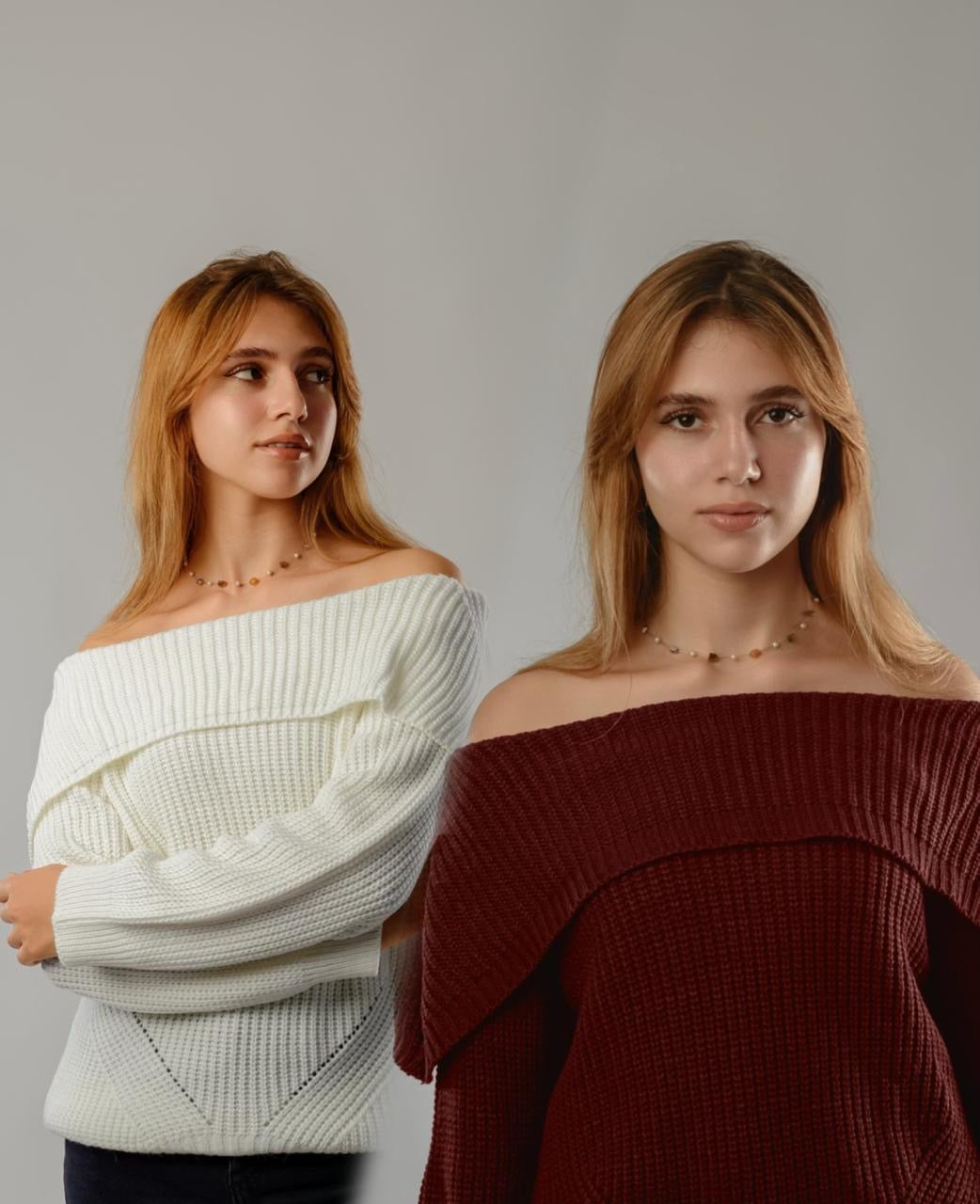 Burgundy+white offshoulders bundle
