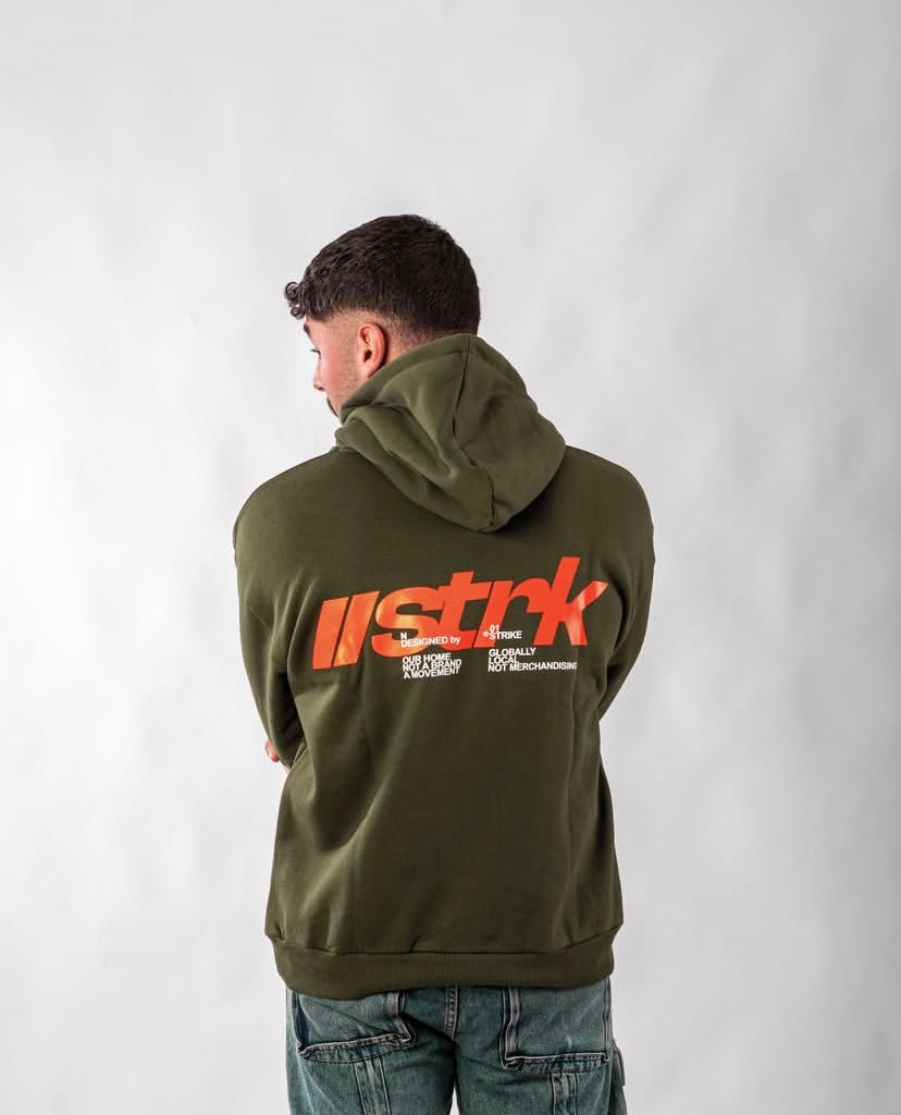 Olive //strk hoodie